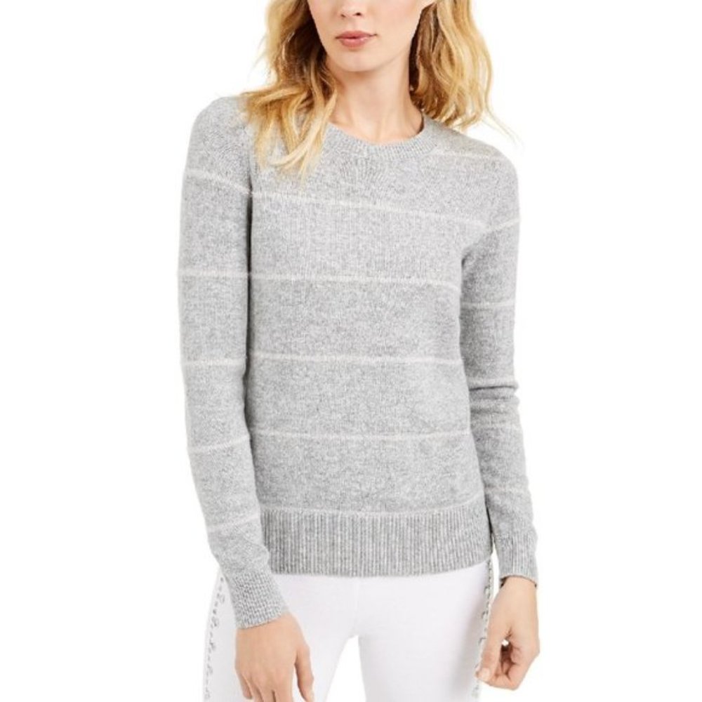 Michael Kors Striped Sweater Gray Silver S
